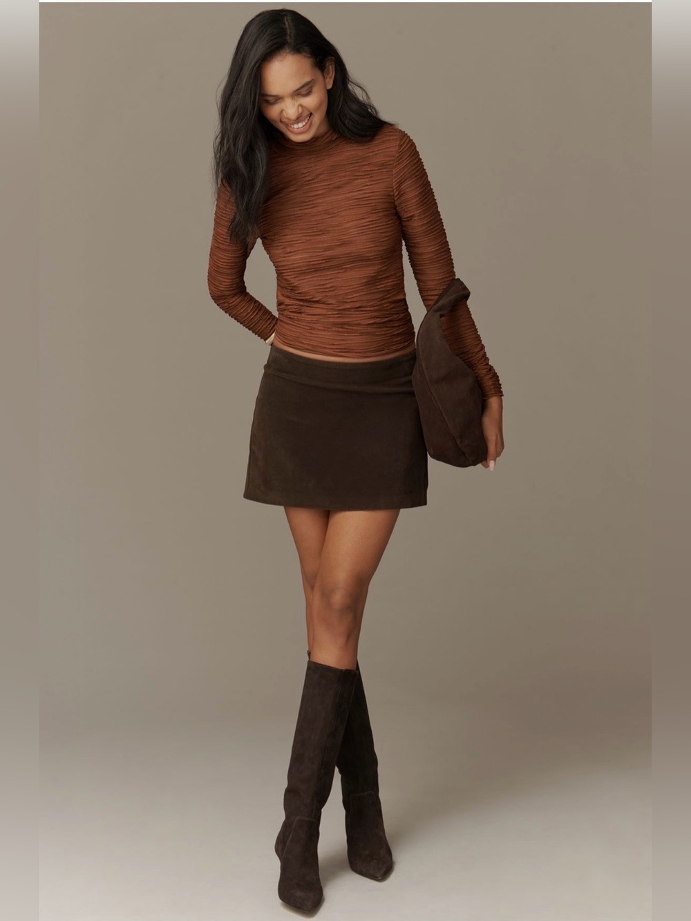 Pilcro Metallic Textured Turtleneck Top